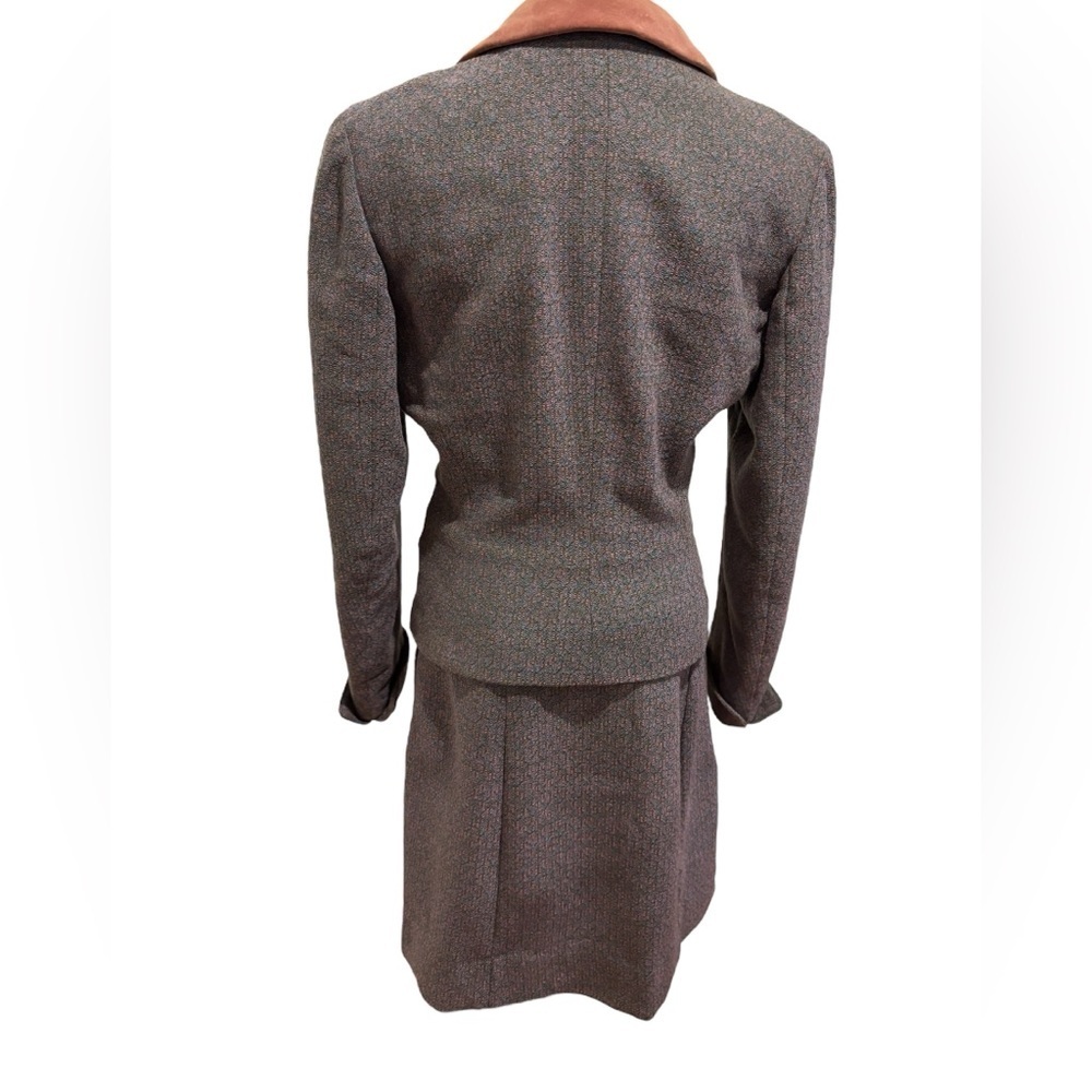 50s 2 PCS TOWN & COUNTRY MCM WOOL TWEED SUIT CROPPED JACKET & PENCIL SKIRT SZ M - Picture 7 of 9